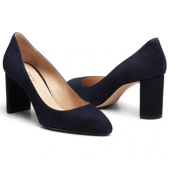 M Gemi Lustro 70mm Navy Blue Suede Heels Women’s Size EU 42 US 11 - Picture 1 of 13